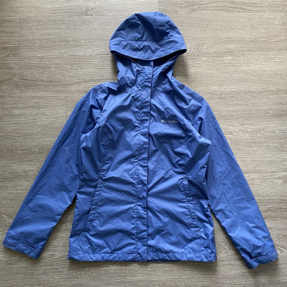 Columbia Arcadia II Rain Jacket Women's S Purple Water Proof Nylon Omni Tech